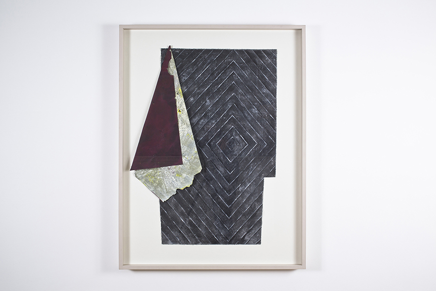 Alexandra Hopf Combined Piece #3 (Piece of Stella), 2015 oil pastel, gouache on cotton, 122 x 94 cm including frame