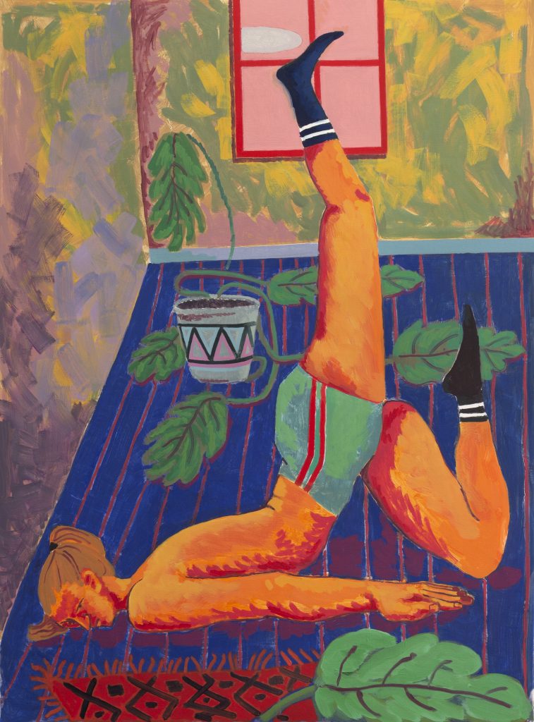 Rolankay, Yoga, 2021, huile sur toile, 98 x 78 cm 