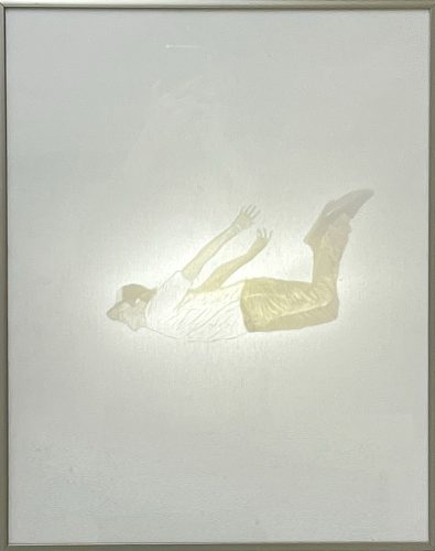 Carlos Rivera, N8, masking tape on canvas back-lighted, 38X48 cm