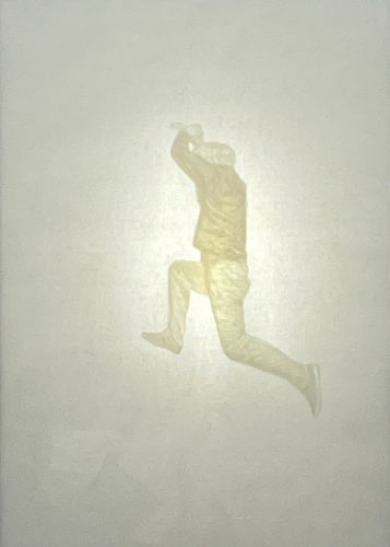 Carlos Rivera, S' envoler: N°10, adhesive paper (masking tape) on canvas, light box, 26 x 36,1 cm.