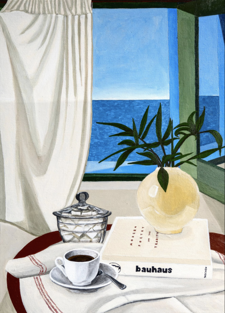 Ivan Arlaud, Intérieur Grèce, 2024, Acrylic on canvas, 52 × 38 cm