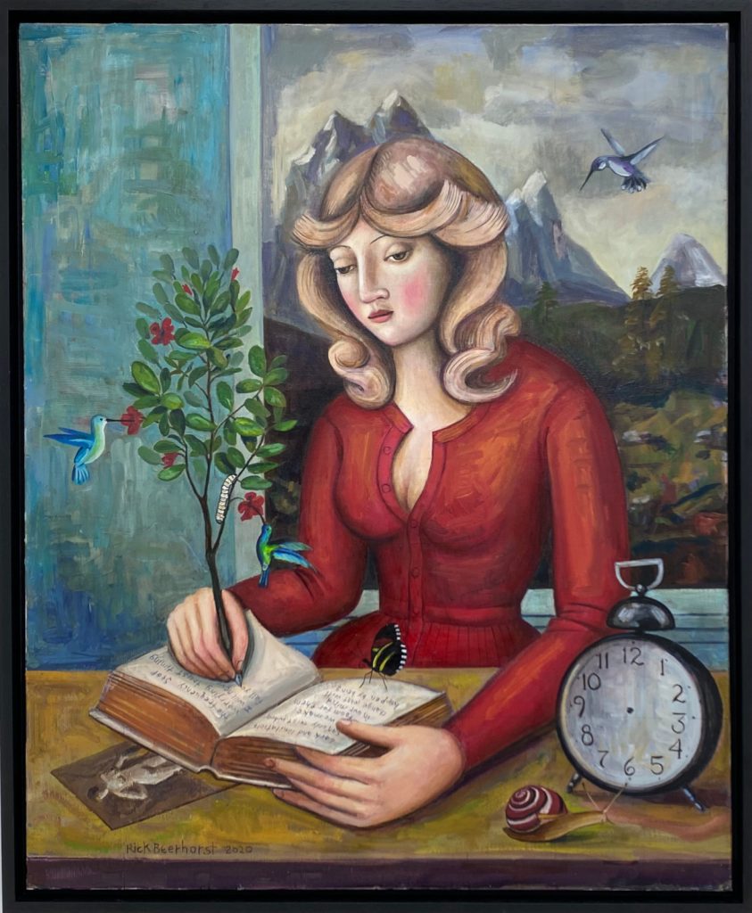 The Mystic Author, 2020, oil on canvas, 100×80 cm
